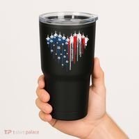 Red White Blue Flyover 4th Of July American Flag Tumbler thumb 2