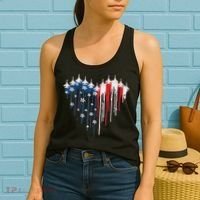 Red White Blue Flyover 4th Of July American Flag Women's Tank Top thumb 2