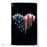 Red White Blue Flyover 4th Of July American Flag Golf Towel thumb 0