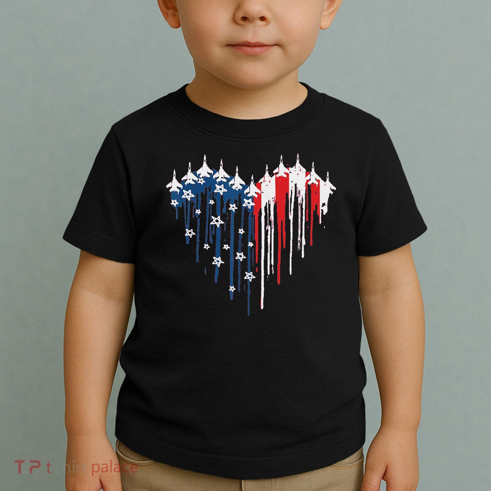 Red White Blue Flyover 4th Of July American Flag Toddler T-Shirt