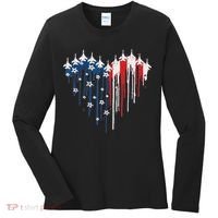 Red White Blue Flyover 4th Of July American Flag Women's Long Sleeve Shirt thumb 0