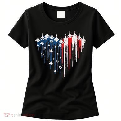 Red White Blue Flyover 4th Of July American Flag Women's T-Shirt