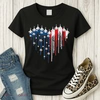 Red White Blue Flyover 4th Of July American Flag Women's T-Shirt thumb 3
