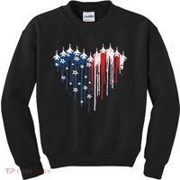 Red White Blue Flyover 4th Of July American Flag Kids Sweatshirt thumb 0