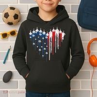 Red White Blue Flyover 4th Of July American Flag Kids Hoodie thumb 2