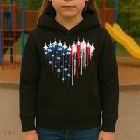 Red White Blue Flyover 4th Of July American Flag Kids Hoodie thumb 3