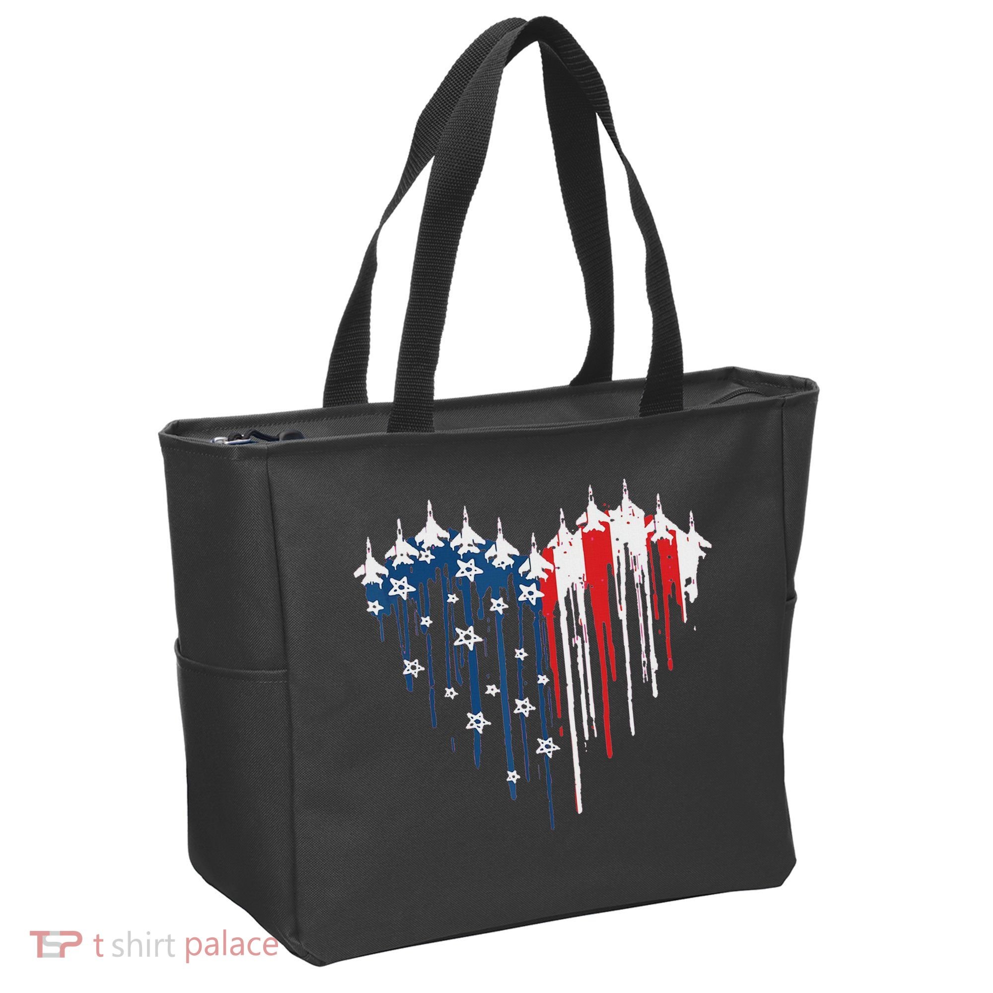 Red White Blue Flyover 4th Of July American Flag Tote Bag