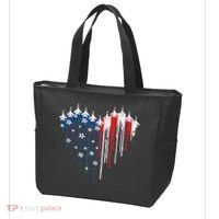 Red White Blue Flyover 4th Of July American Flag Tote Bag thumb 3
