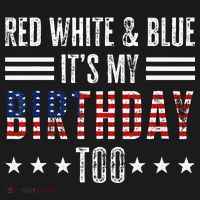 Red White & Blue It's My Birthday Too 4th Of July Patriotic Apron thumb 3