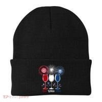 Red Wine & Blue 4th Of July Wine Glasses Firework Patriotic Beanie thumb 0