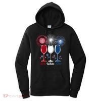 Red Wine & Blue 4th Of July Wine Glasses Firework Patriotic Women's Hoodie thumb 0