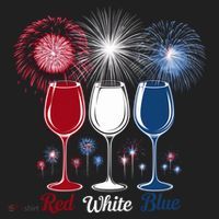 Red Wine & Blue 4th Of July Wine Glasses Firework Patriotic Tumbler thumb 3