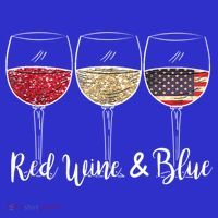 Red Wine & Blue 4th Of July Wine Red White Blue Wine Glasses Sweatshirt thumb 3
