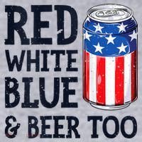 Red White Blue And Beer Too 4th Of July Drinking Women's Sweatshirt thumb 2