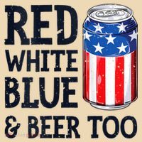 Red White Blue And Beer Too 4th Of July Drinking Tote Bag thumb 4