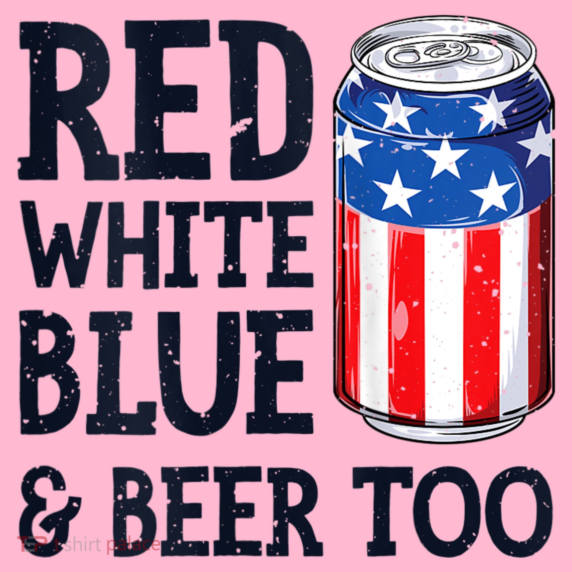 Red White Blue And Beer Too 4th Of July Drinking Coaster