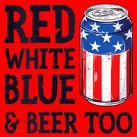 Red White Blue And Beer Too 4th Of July Drinking Santa Hat thumb 1