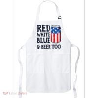 Red White Blue And Beer Too 4th Of July Drinking Apron thumb 0