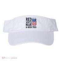 Red White Blue And Beer Too 4th Of July Drinking Visor thumb 0