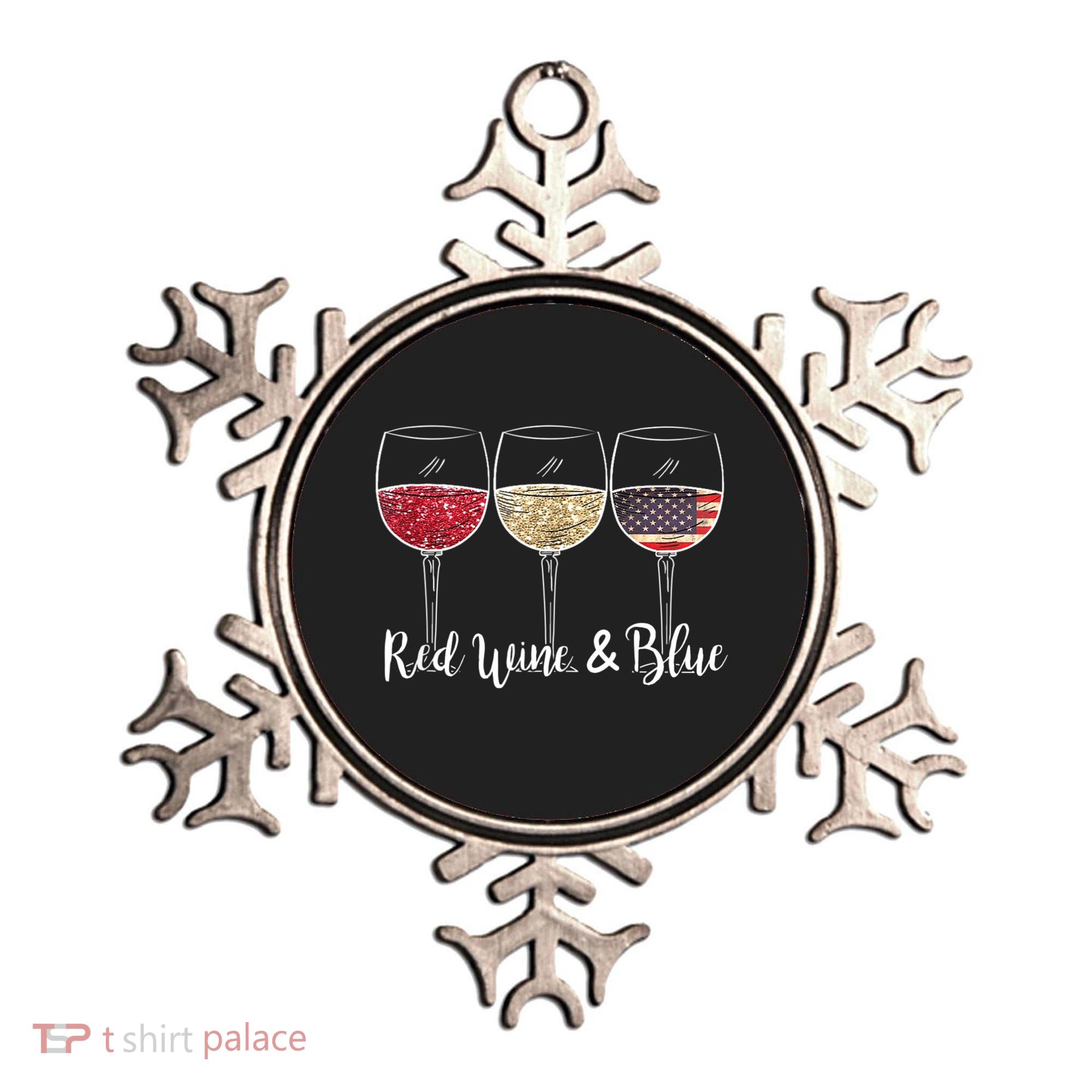 Red Wine & Blue 4th Of July Wine Red White Blue Wine Glasses Ornament
