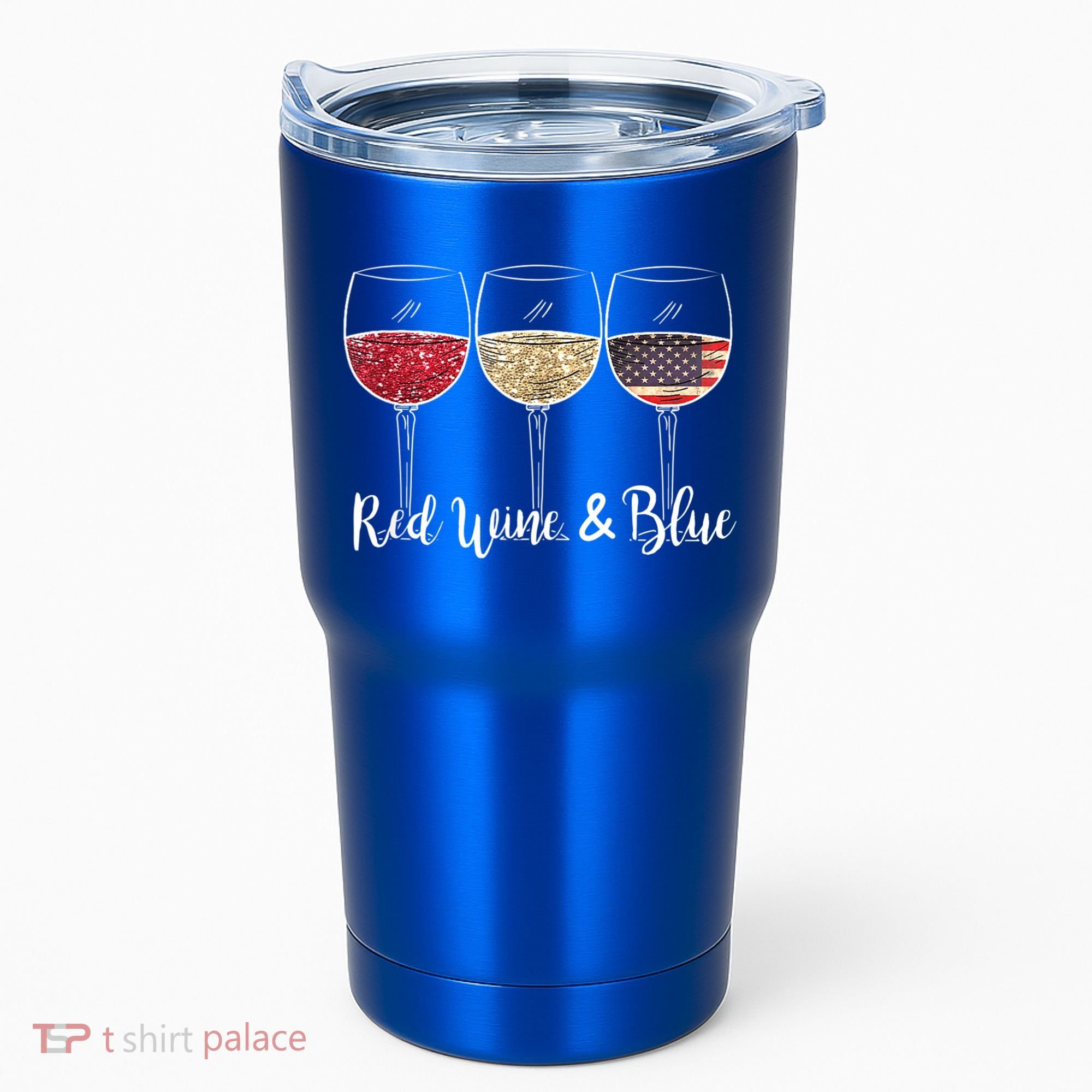Red Wine & Blue 4th Of July Wine Red White Blue Wine Glasses Tumbler