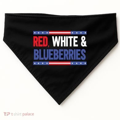 Red White & Blueberries USA-Made Doggie Bandana