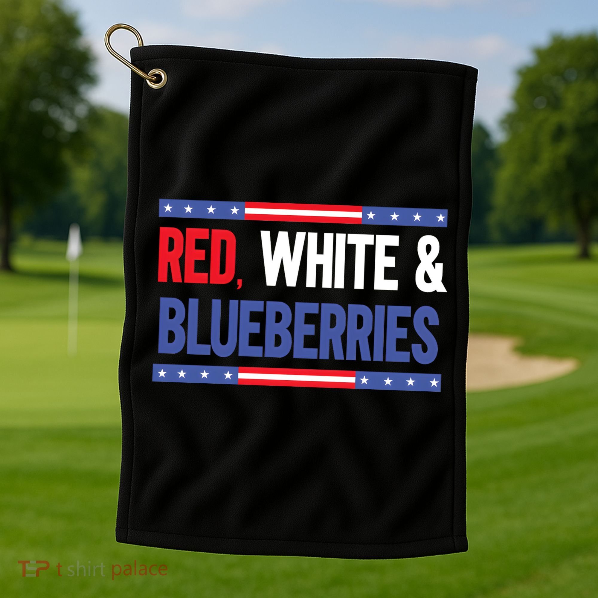 Red White & Blueberries Golf Towel