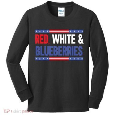 Red White & Blueberries Kids Long Sleeve Shirt