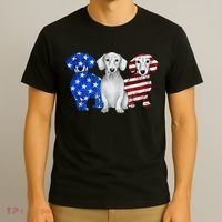 Red White Blue Dachshund American Flag 4th Of July Patriot T-Shirt thumb 3