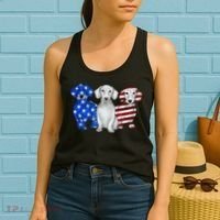 Red White Blue Dachshund American Flag 4th Of July Patriot Women's Tank Top thumb 2