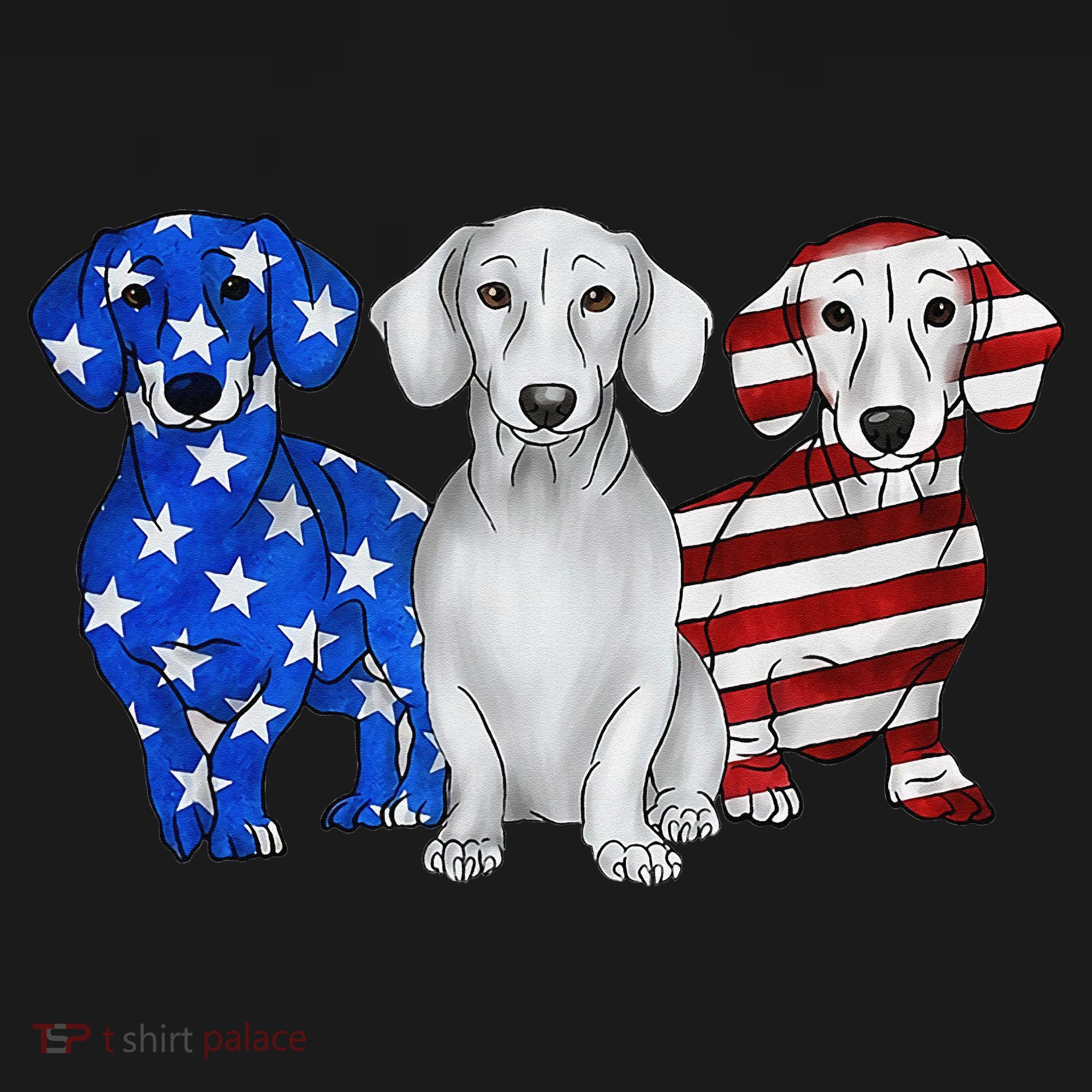 Red White Blue Dachshund American Flag 4th Of July Patriot Women's Tank Top