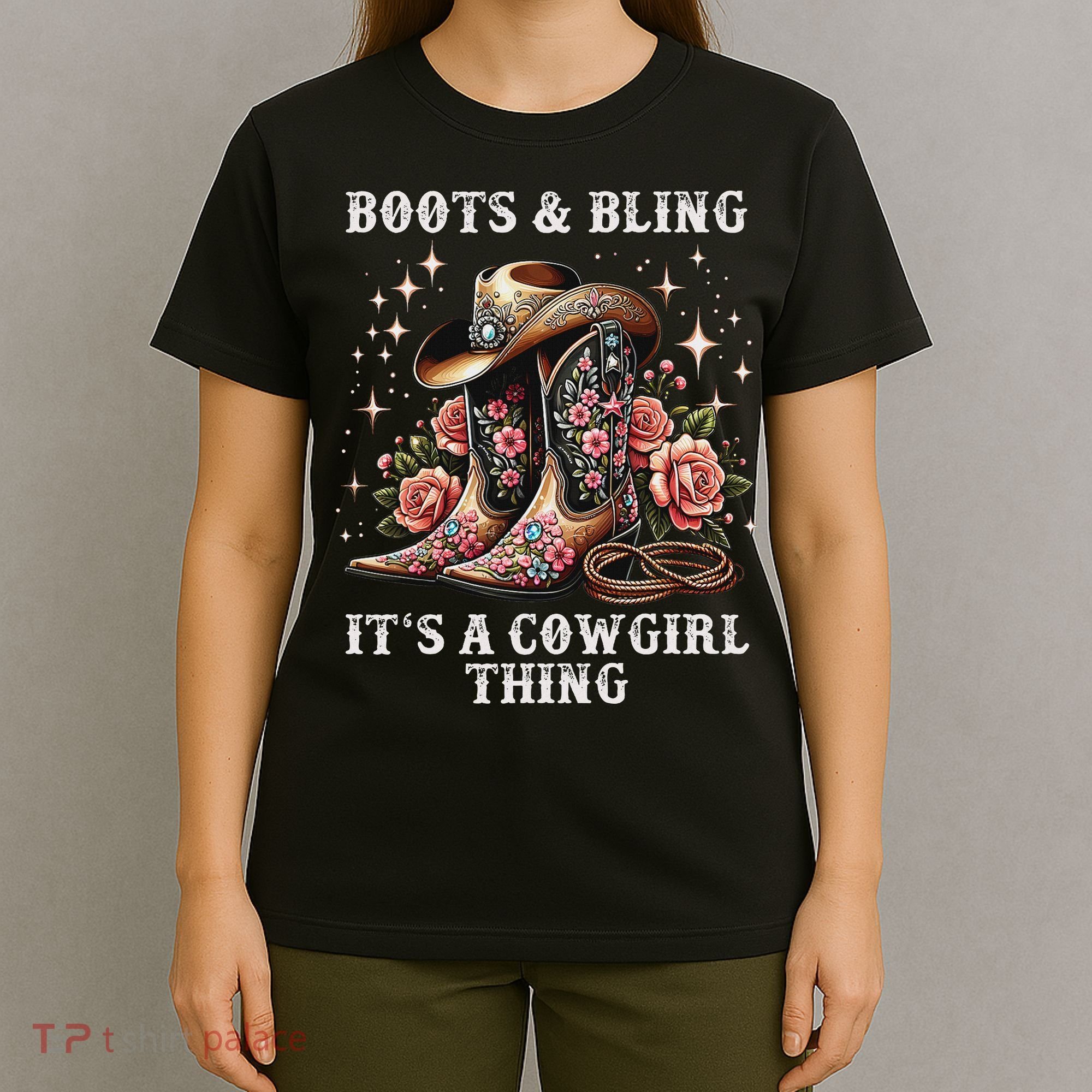 Rodeo Women Cowboy Boots And Bling Its A Cowgirl Thing T-Shirt