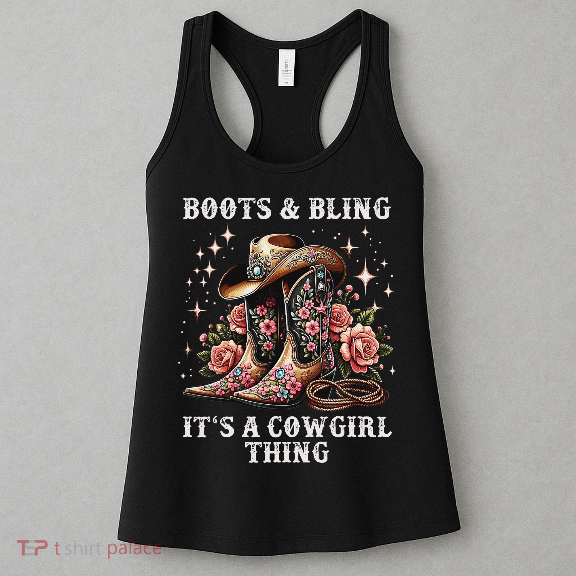 Rodeo Women Cowboy Boots And Bling Its A Cowgirl Thing Women's Tank Top