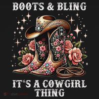 Rodeo Women Cowboy Boots And Bling Its A Cowgirl Thing Women's Tank Top thumb 5