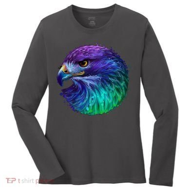 Realistic Water Colored Eagle Women's Long Sleeve Shirt