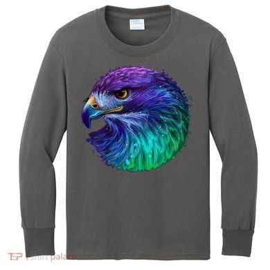 Realistic Water Colored Eagle Kids Long Sleeve Shirt