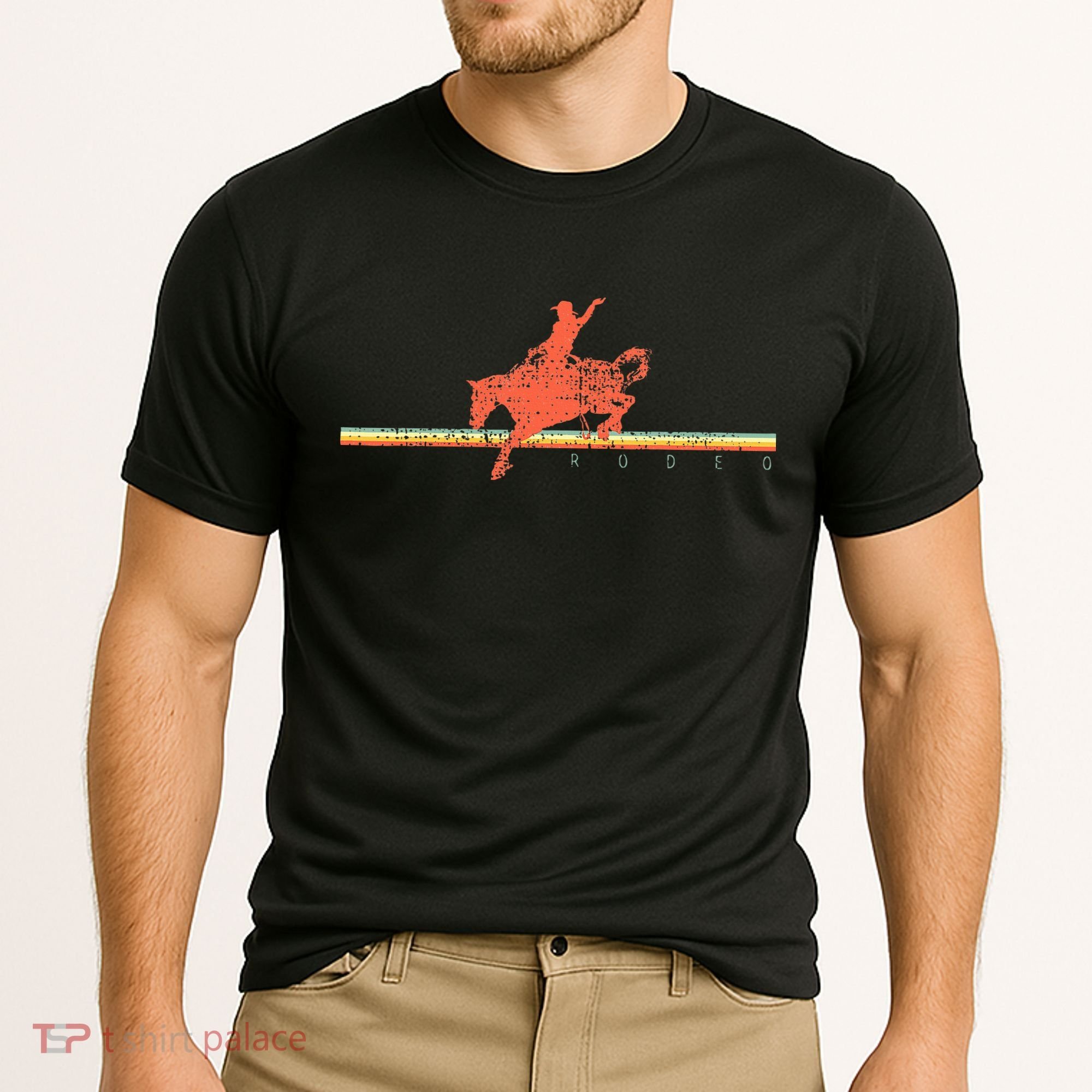 Rodeo Western Country Horse Cooling Performance Crew T-Shirt