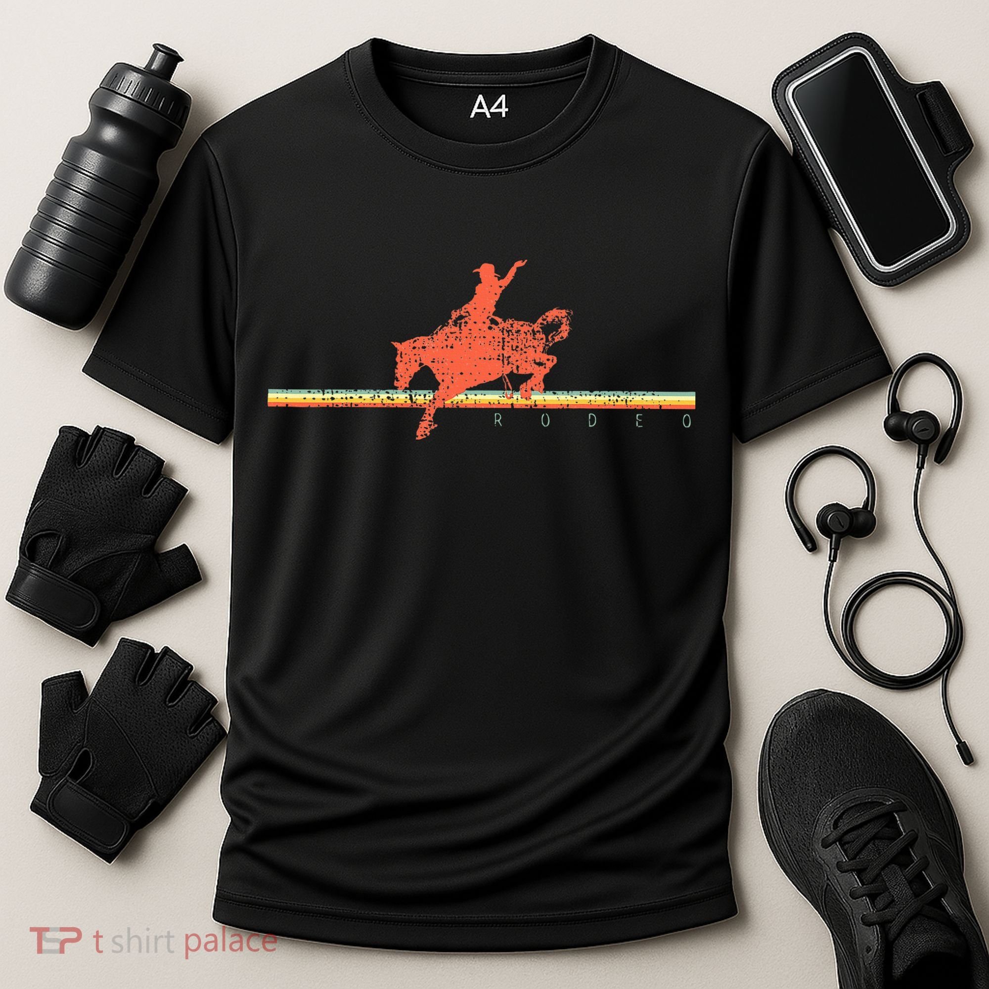 Rodeo Western Country Horse Cooling Performance Crew T-Shirt