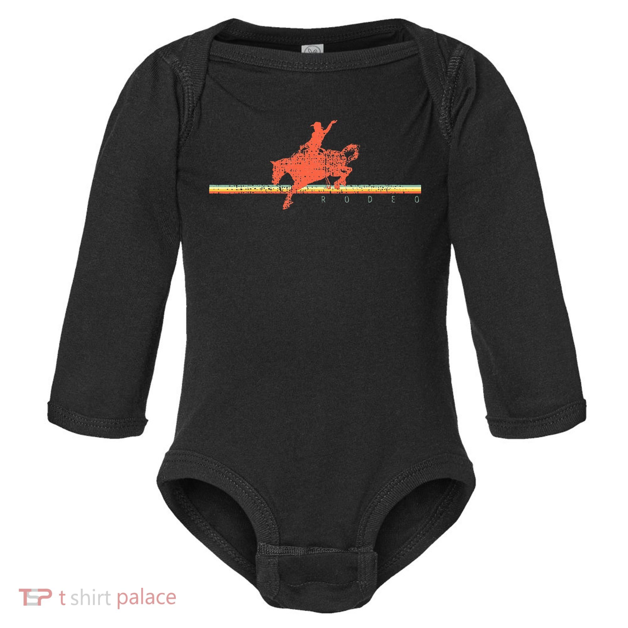 Rodeo Western Country Horse Baby Long Sleeve Bodysuit