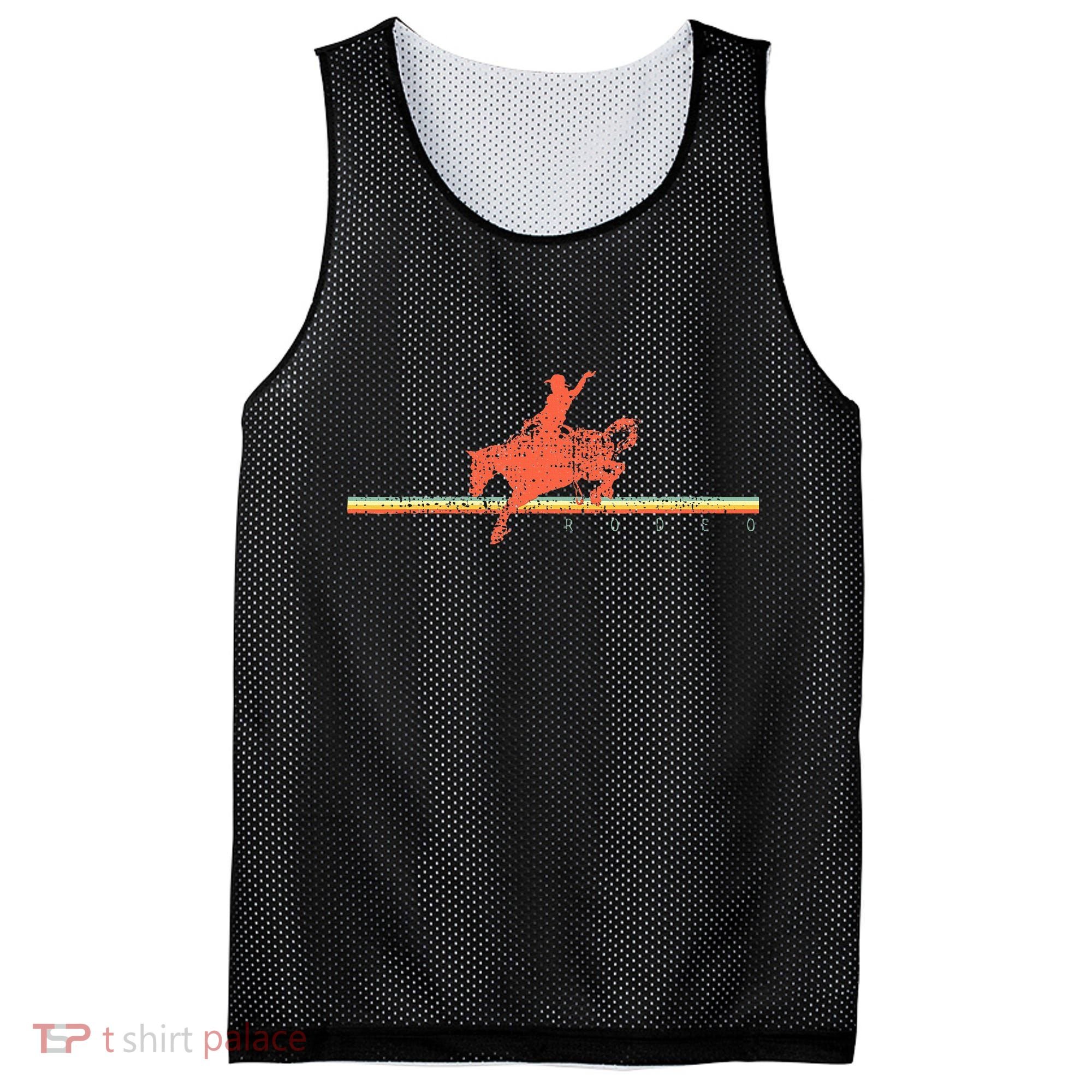 Rodeo Western Country Horse Mesh Reversible Basketball Jersey Tank