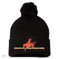 Rodeo Western Country Horse Pom Pom 12in Knit Beanie thumb 0