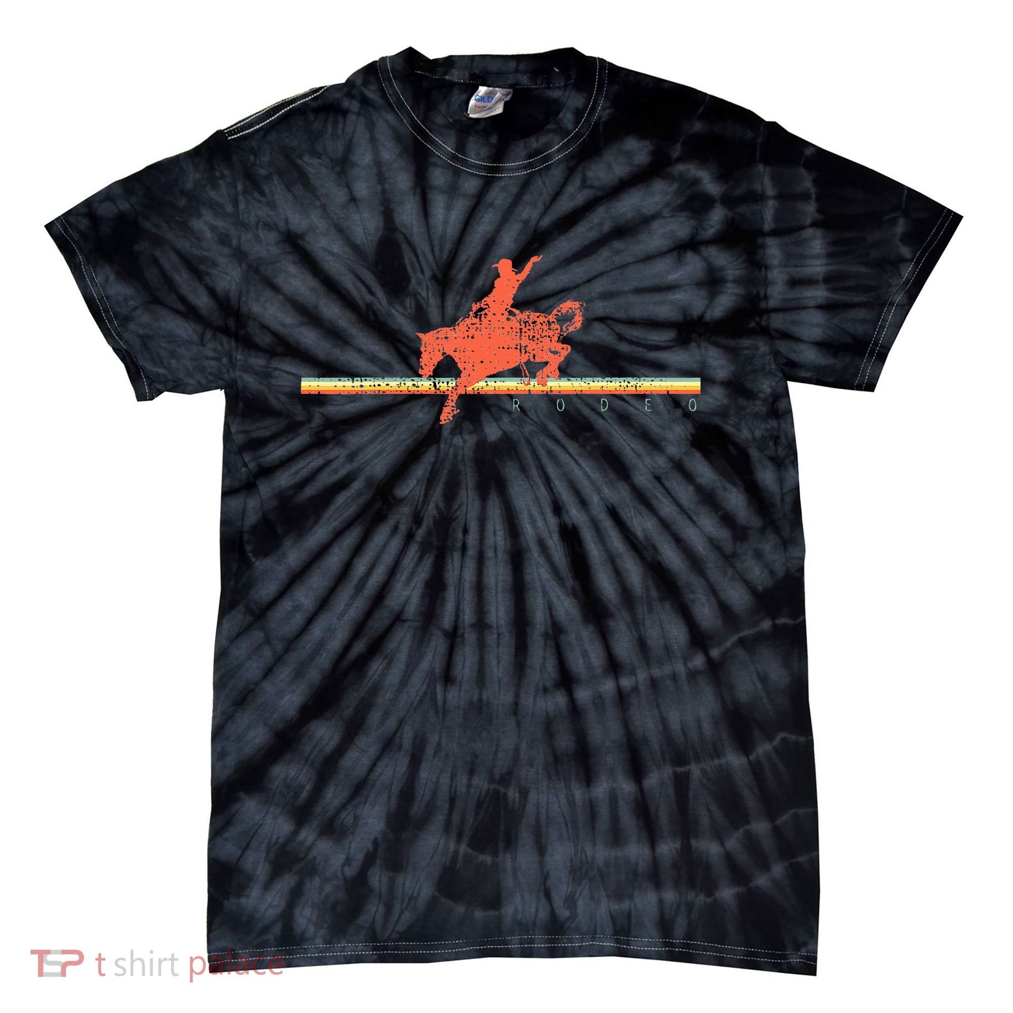 Rodeo Western Country Horse Tie-Dye T-Shirt