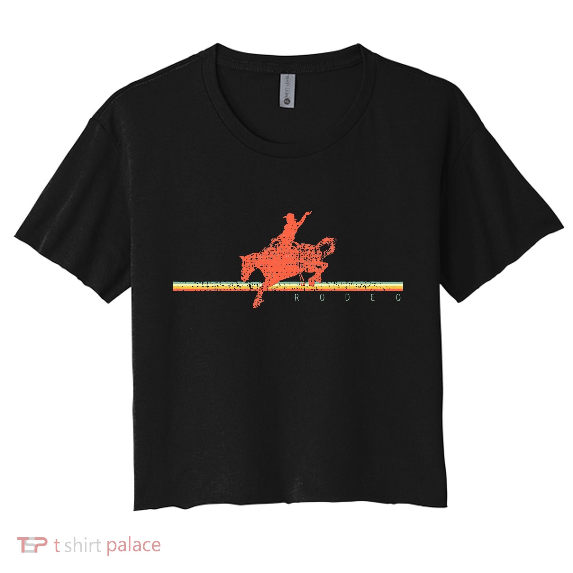 Rodeo Western Country Horse Women's Crop Top Tee