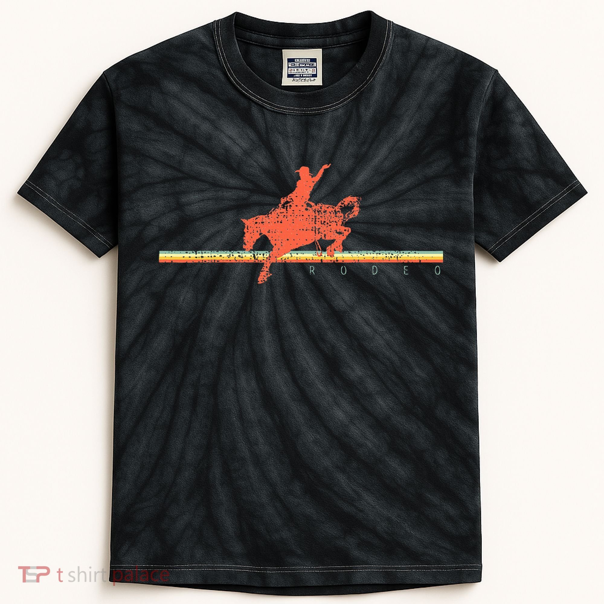 Rodeo Western Country Horse Kids Tie-Dye T-Shirt