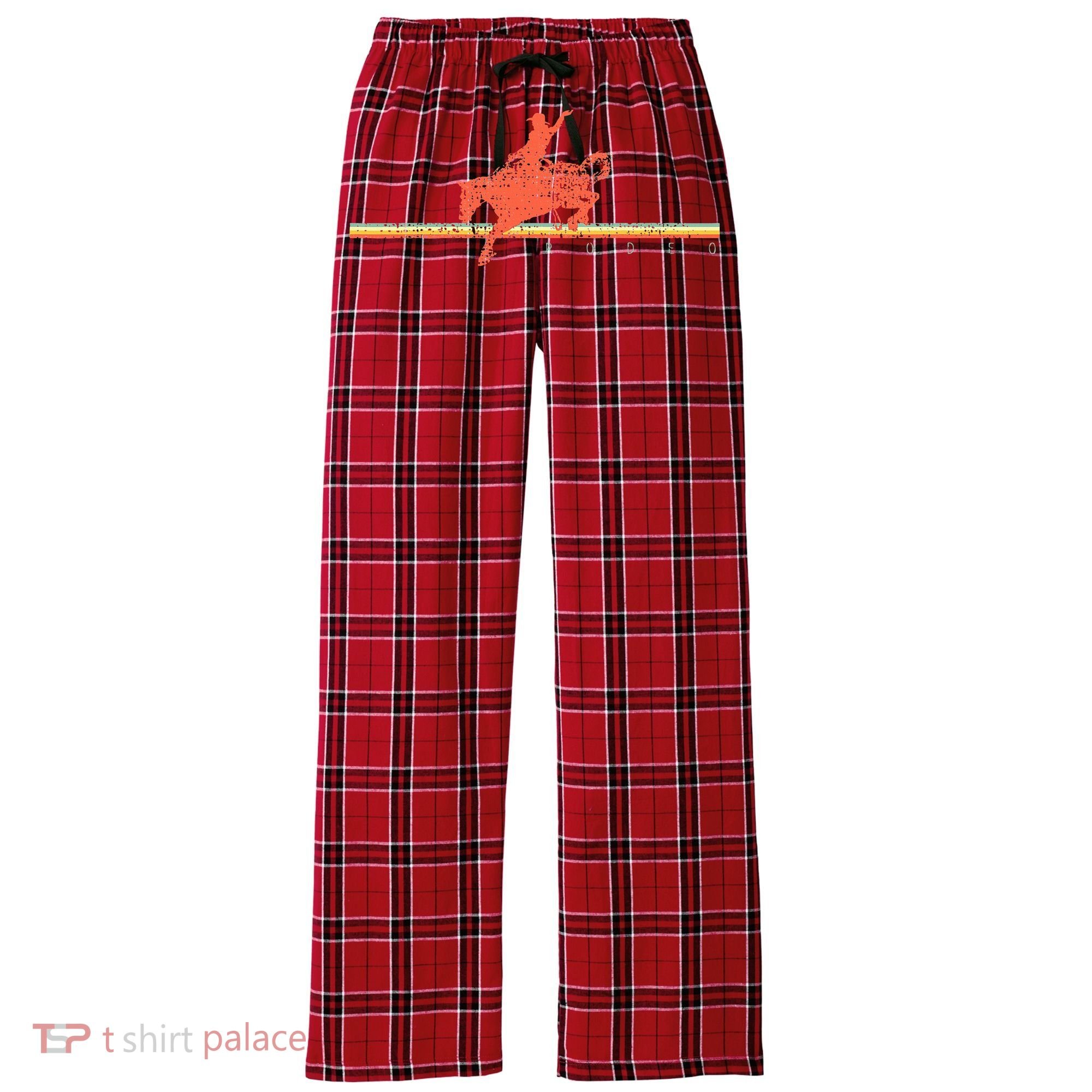Rodeo Western Country Horse Women's Flannel Plaid Pajama Pants