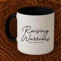 Raising Warriors Christian Bible Verse Religious Baptism Coffee Mug thumb 2