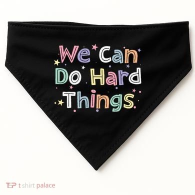 Retro We Can Do Hard Things Teacher Back To School USA-Made Doggie Bandana