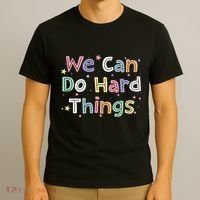 Retro We Can Do Hard Things Teacher Back To School T-Shirt thumb 3