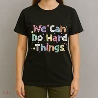 Retro We Can Do Hard Things Teacher Back To School T-Shirt thumb 4