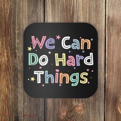 Retro We Can Do Hard Things Teacher Back To School Coaster